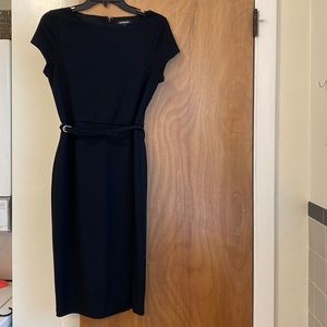 Black belted dress